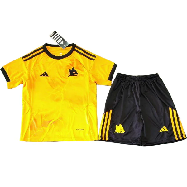 AS Roma Niños Conjunto 2025 2026 Segunda Naranja - AS Roma Niños Barata | 7camisetas