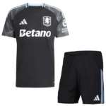 Aston Villa Niños Conjunto 2025 2026 Segunda Negro - Aston Villa Niños Barata | 7camisetas