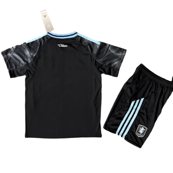 Aston Villa Niños Conjunto 2025 2026 Segunda Negro - Aston Villa Niños Barata | 7camisetas