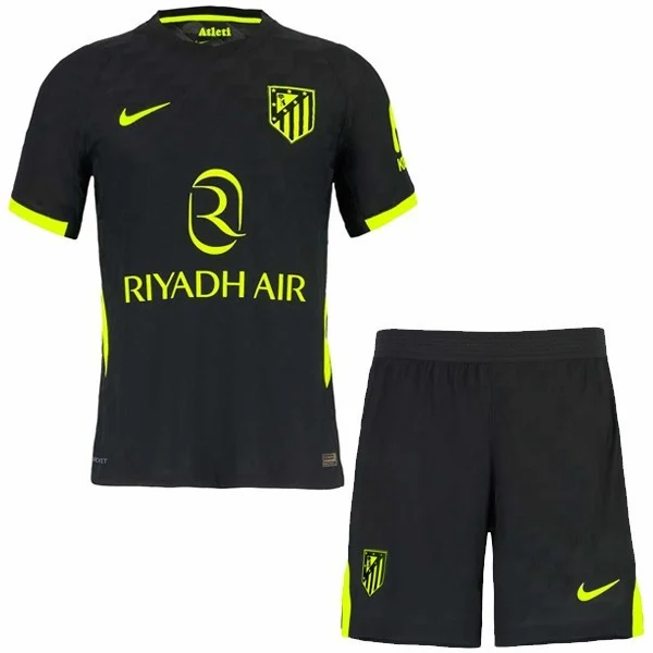 Segunda Conjunto De Niños Atlético Madrid 2026 2027 Negro Atlético Madrid Niños Conjunto 2026 2027 Segunda Negro - Equipacion Atletico Madrid Niños | 7camisetas