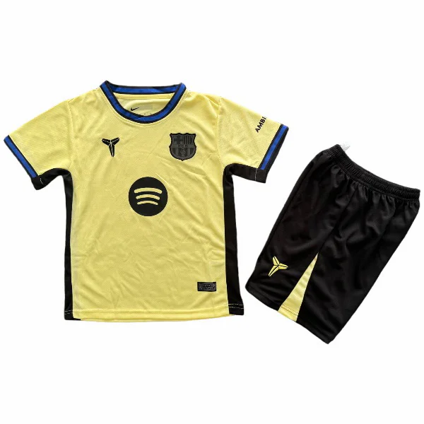 Segunda Conjunto De Niños Barcelona 2025 2026 Amarillo Negro FC Barcelona Niños Conjunto 2025 2026 Segunda Amarillo - Equipacion Fc Barcelona Niños | 7camisetas