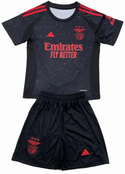 SL Benfica Niños Conjunto 2024 2025 Segunda Negro - SL Benfica Niños Barata | 7camisetas