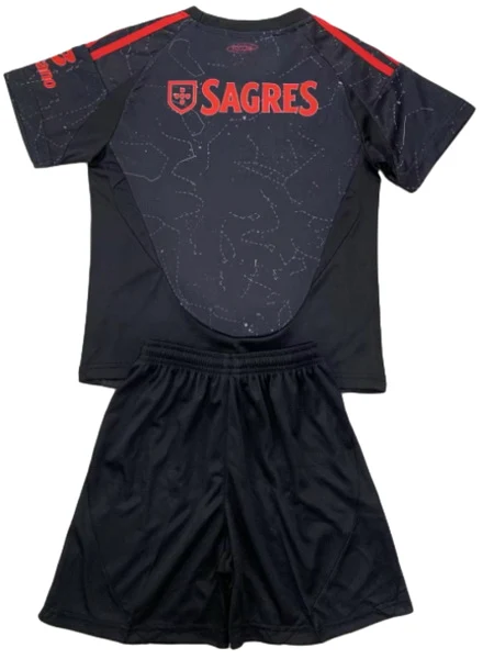 SL Benfica Niños Conjunto 2024 2025 Segunda Negro - SL Benfica Niños Barata | 7camisetas