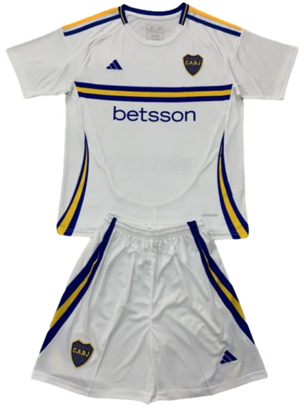 Boca Juniors Niños Conjunto 2024 2025 Segunda Blanco - Boca Juniors Niños Barata | 7camisetas