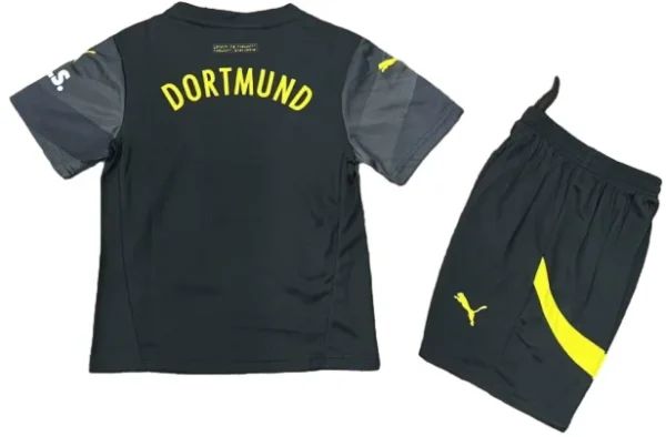 Borussia Dortmund Niños Conjunto 2024 2025 Segunda Negro - Borussia Dortmund Niños Barata | 7camisetas