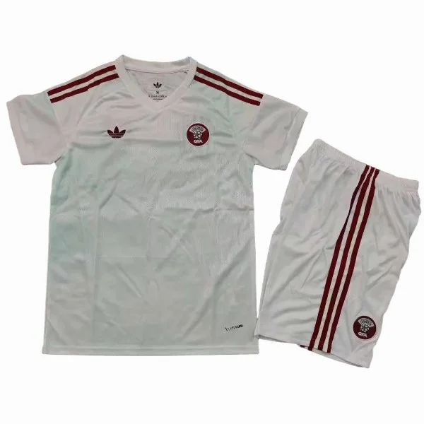 Segunda Conjunto De Niños Catar 2026 Blanco Catar Niños Conjunto 2026 Segunda Blanco - Catar Niños Barata | 7camisetas