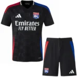 Lyon Niños Conjunto 2024 2025 Segunda Negro - Lyon Niños Barata | 7camisetas