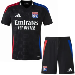Lyon Niños Conjunto 2024 2025 Segunda Negro - Lyon Niños Barata | 7camisetas