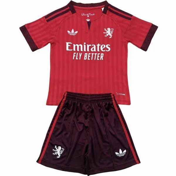 Lyon Niños Conjunto 2026 2027 Segunda Rojo - Lyon Niños Barata | 7camisetas