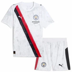 Manchester City Niños Conjunto 2025 2026 Segunda Blanco - Manchester City Niños Barata | 7camisetas