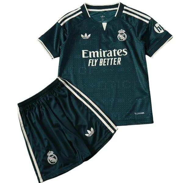 Real Madrid Niños Conjunto 2026 2027 Segunda Verde - Real Madrid Niños Barata | 7camisetas