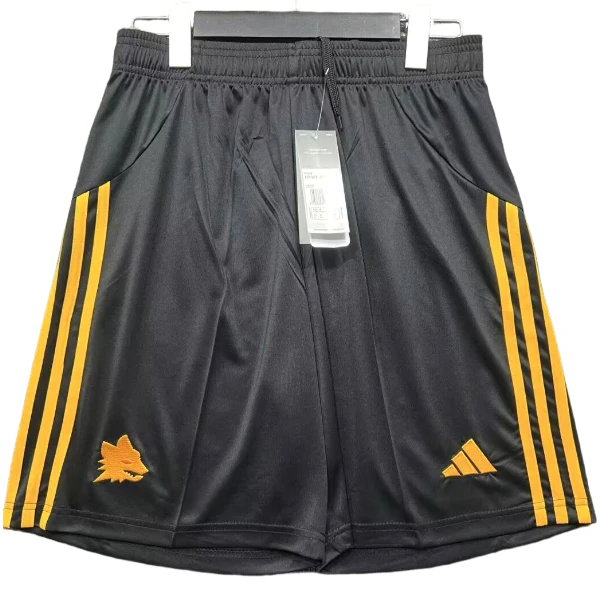 AS Roma Pantalones 2025 2026 Segunda Negro - Pantalón AS Roma | 7camisetas