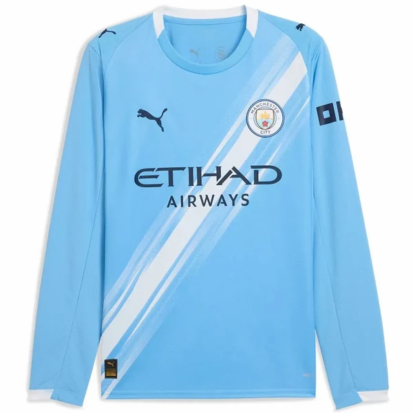 Tailandia Casa Manga Larga Manchester City 2025 2026 Azul Manchester City Camiseta 2025 2026 Casa Azul - Camiseta Manchester City | 7camisetas
