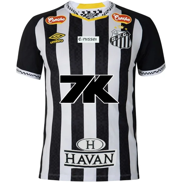 Tailandia Segunda Camiseta Santos 2025 2026 Negro I Blanco Santos FC Camiseta 2025 2026 Segunda Negra - Camiseta Santos Fc | 7camisetas