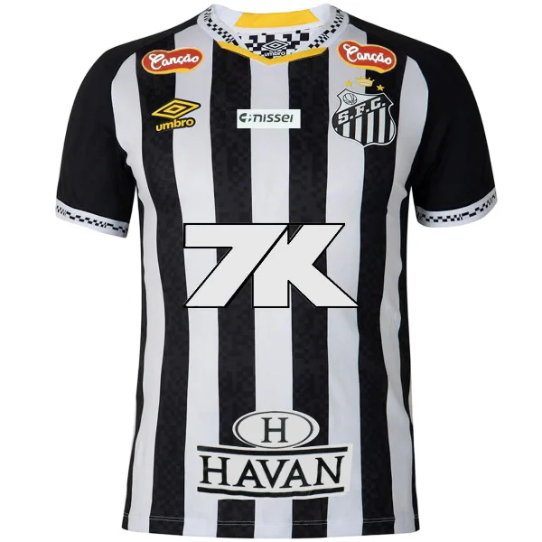 Tailandia Segunda Camiseta Santos 2025 2026 Negro II Blanco Santos FC Camiseta 2025 2026 Segunda Negra - Camiseta Santos Fc | 7camisetas