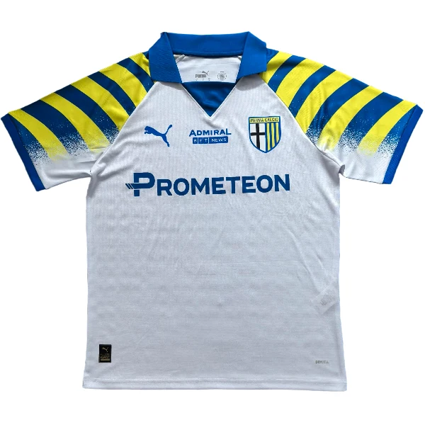Tailandia Tercera Camiseta Parma 2025 2026 Blanco Azul Parma Camiseta 2025 2026 Tercera Blanca - Camiseta Real Madrid Parmalat | 7camisetas