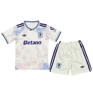 Aston Villa Niños Conjunto 2025 2026 Tercera Blanco - Tuta Aston Villa Niños | 7camisetas