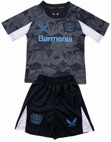 Bayer 04 Leverkusen Niños Conjunto 2024 2025 Tercera Negro - Tuta Bayer 04 Leverkusen Niños | 7camisetas