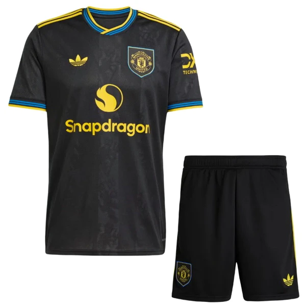 Tercera Conjunto De Niños Manchester United 2025 2026 Negro Manchester United Niños Conjunto 2025 2026 Tercera Negro - Manchester United Niños Economica | 7camisetas