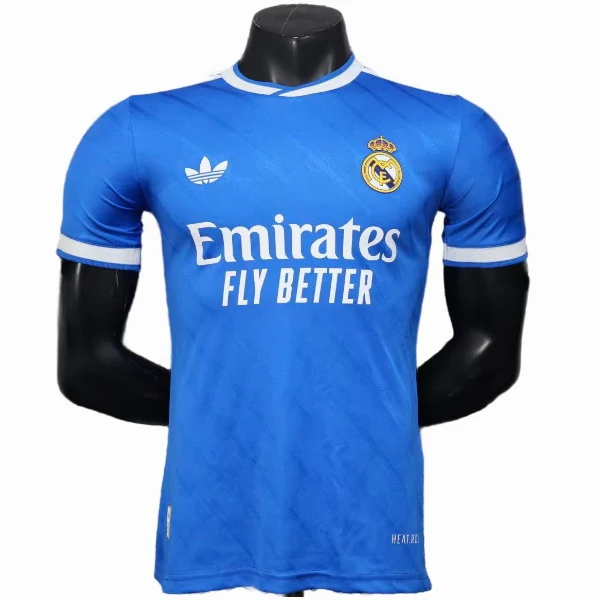 Tercera Jugadores Camiseta Real Madrid 2025 2026 Azul Real Madrid Camiseta Edición Jugadores 2025 2026 Tercera Azul - Camiseta Real Madrid | 7camisetas