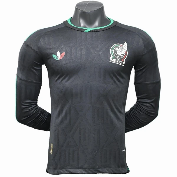Tercera Jugadores Manga Larga Mexico 2026 Negro México Camiseta Edición Jugadores 2026 Tercera Negra - Camiseta Selección México | 7camisetas