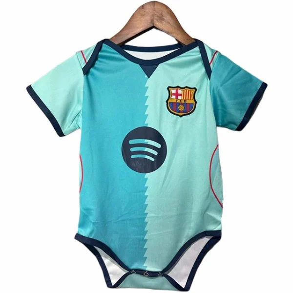 Tercera Onesies Niños Barcelona 2026 2027 Verde FC Barcelona Niños Camiseta 2026 2027 Tercera Verde - Equipacion Fc Barcelona Niños | 7camisetas