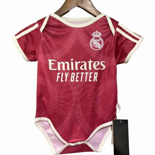 Tercera Onesies Niños Real Madrid 2026 2027 Rosa Real Madrid Niños Camiseta 2026 2027 Tercera Rosa - Real Madrid Niños Barata | 7camisetas